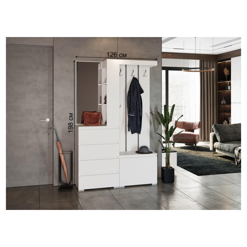 Готовая прихожая Элла ПР-01 белый / белый