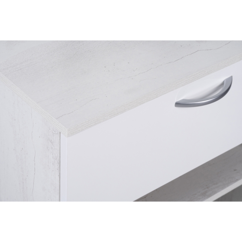 Готовая прихожая Иннэс-3 бетон светлый / белый глянец