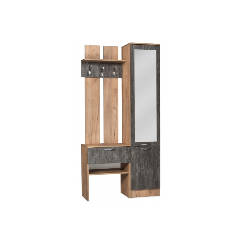 Готовая прихожая Иннэс-3 дуб крафт золотой / камень темный