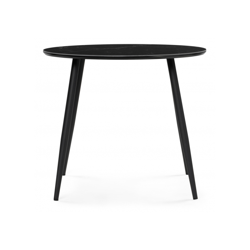 Керамический стол Абилин 90х76 черный мрамор / черный