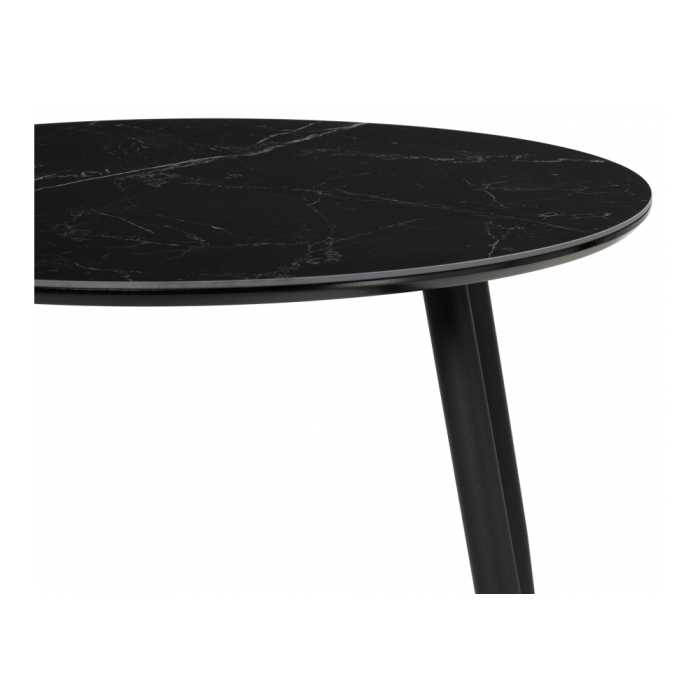 Керамический стол Абилин 90х76 черный мрамор / черный