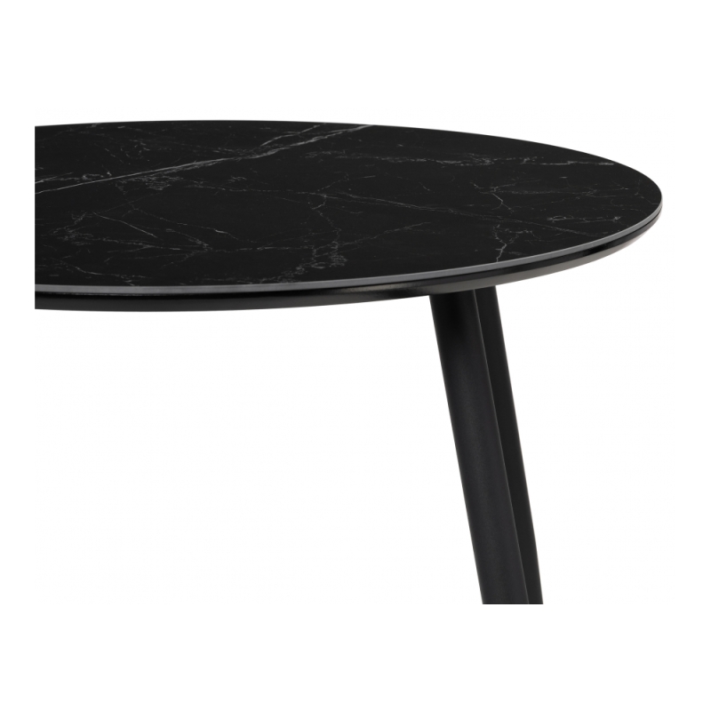 Керамический стол Абилин 90х76 черный мрамор / черный