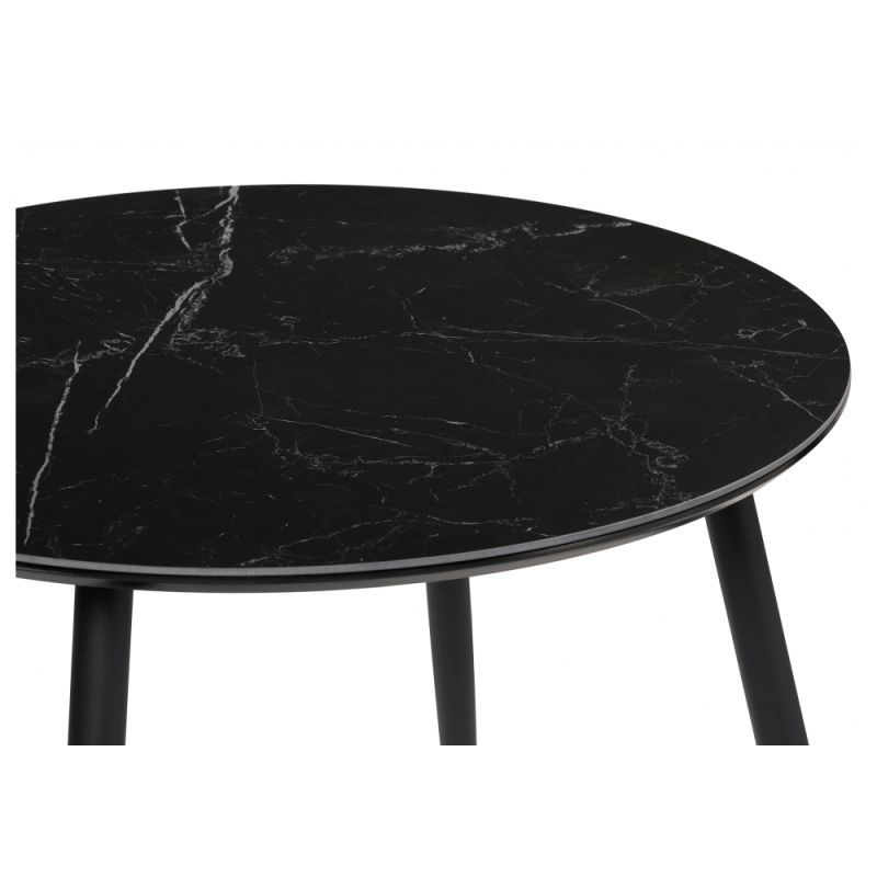 Керамический стол Абилин 90х76 черный мрамор / черный