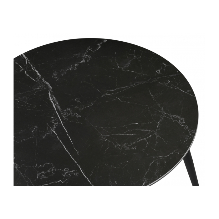 Керамический стол Абилин 90х76 черный мрамор / черный