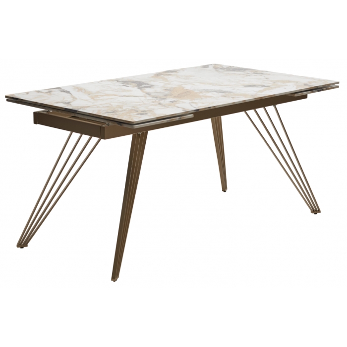 Керамический стол Acerra New 160 gloss grand jade solid ceramic / шампань