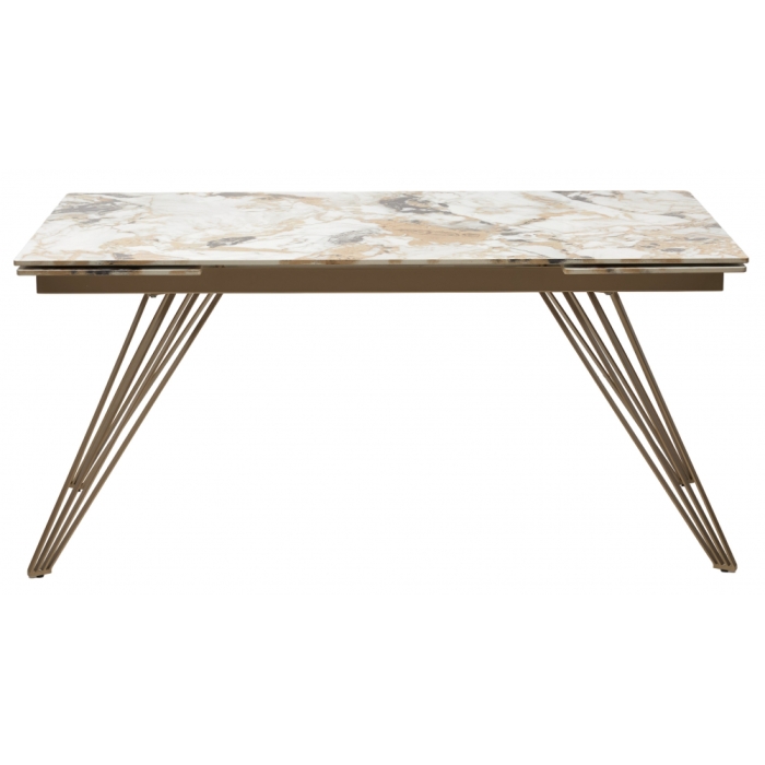 Керамический стол Acerra New 160 gloss grand jade solid ceramic / шампань