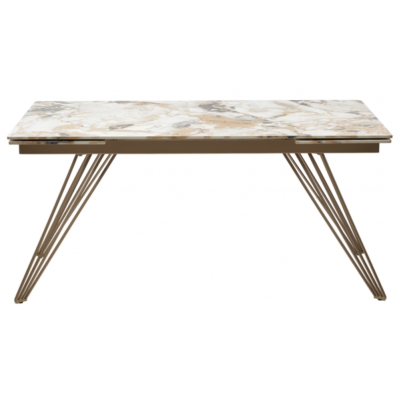 Керамический стол Acerra New 160 gloss grand jade solid ceramic / шампань