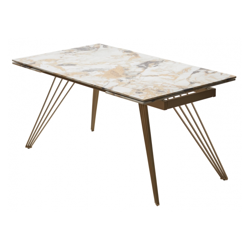 Керамический стол Acerra New 160 gloss grand jade solid ceramic / шампань