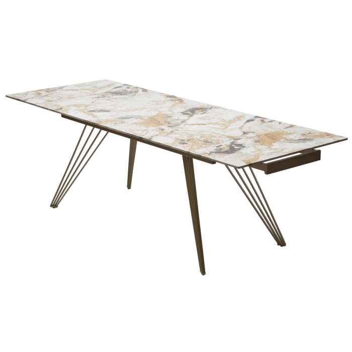 Керамический стол Acerra New 160 gloss grand jade solid ceramic / шампань