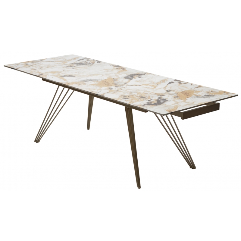 Керамический стол Acerra New 160 gloss grand jade solid ceramic / шампань