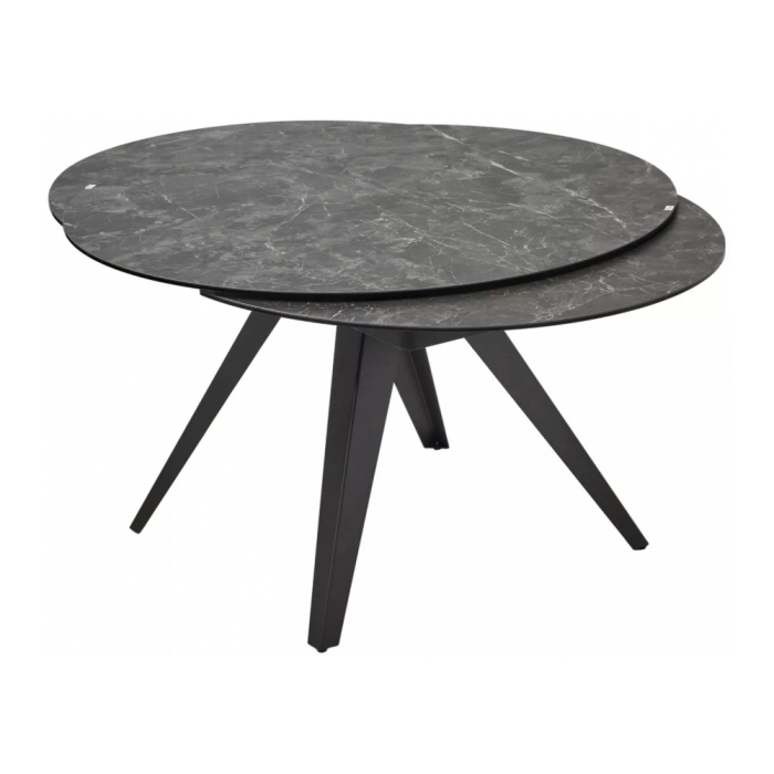 Керамический стол Aksel 130 керамика серый мрамор mona lisa / темно-серый