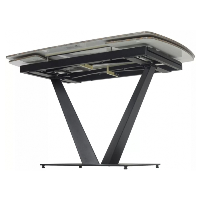 Керамический стол Alatri 120 gloss amber jade solid ceramic / black