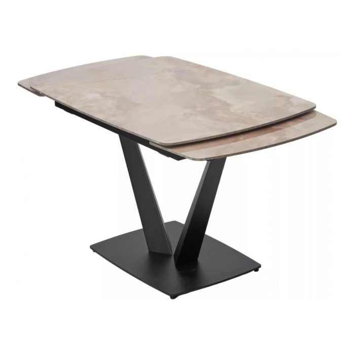 Керамический стол Alatri 120 gloss amber jade solid ceramic / black