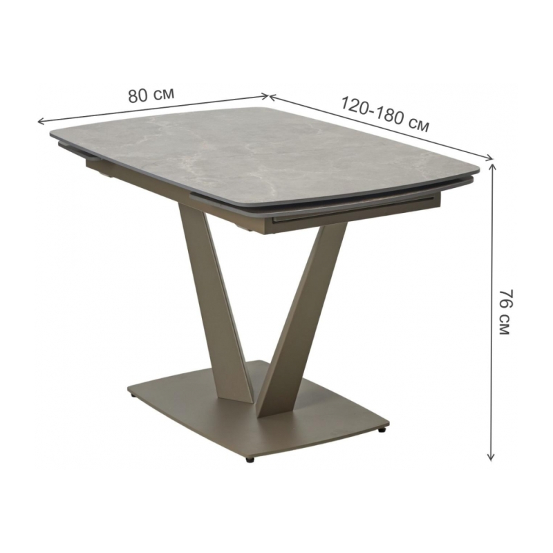 Керамический стол Alatri 120 matt latte stone solid ceramic / taupe