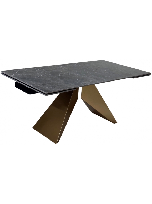 Керамический стол Ales 180 керамика black grave solid ceramic / бронзовый