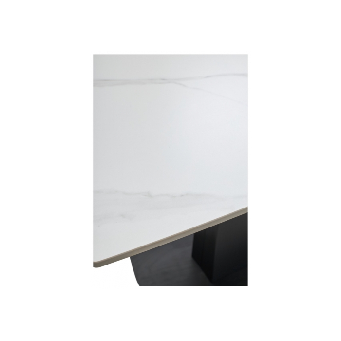 Керамический стол Balde 120 matt white marble solid ceramic / black