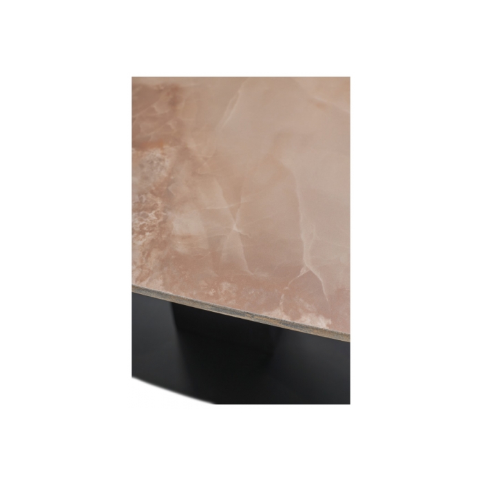 Керамический стол Balde 140 gloss amber jade solid ceramic / black