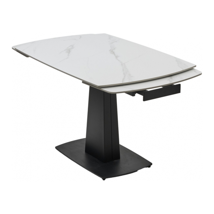 Керамический стол Balde 140 matt white marble solid ceramic / black