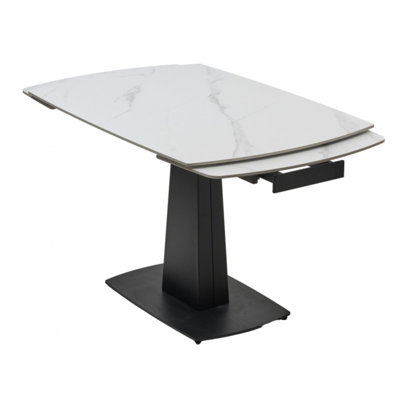 Керамический стол Balde 140 matt white marble solid ceramic / black