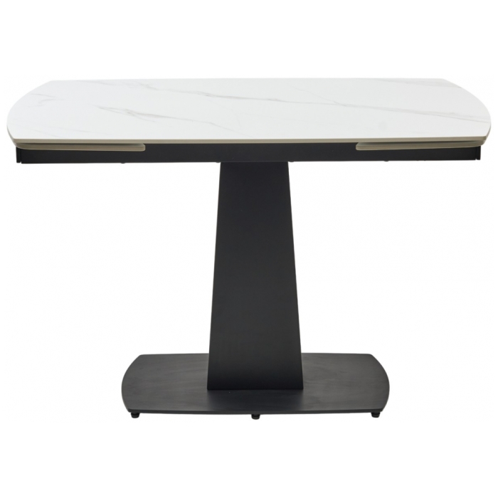 Керамический стол Balde 140 matt white marble solid ceramic / black