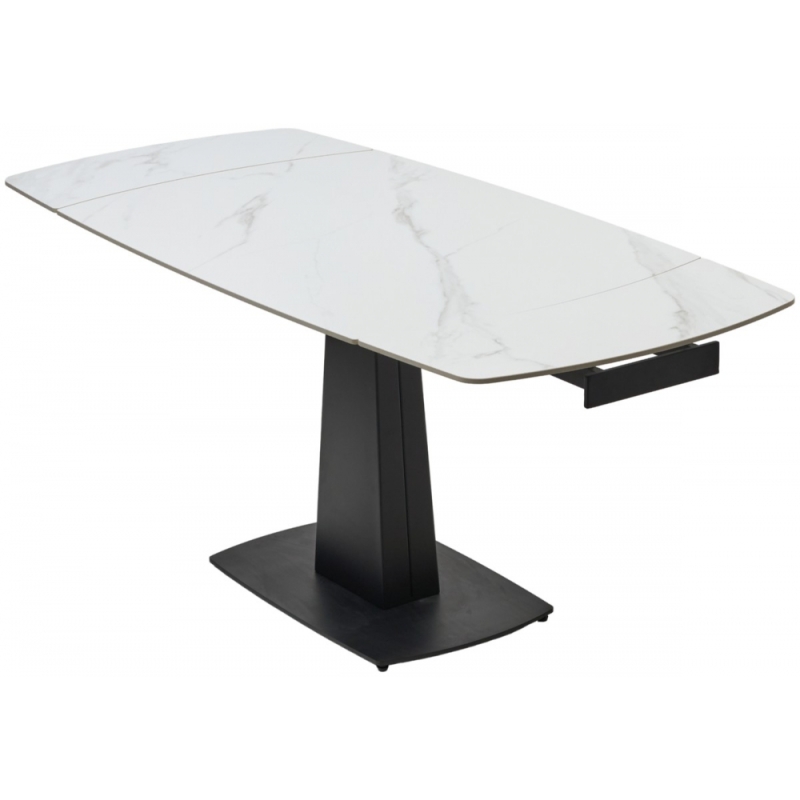 Керамический стол Balde 140 matt white marble solid ceramic / black