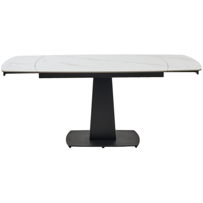 Керамический стол Balde 140 matt white marble solid ceramic / black