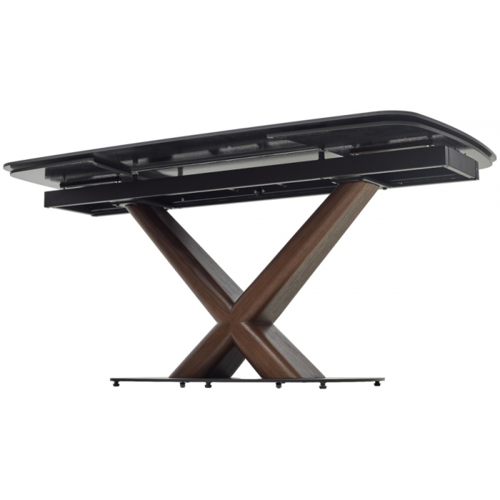 Керамический стол Blanco 160 matt black marble solid ceramic / орех