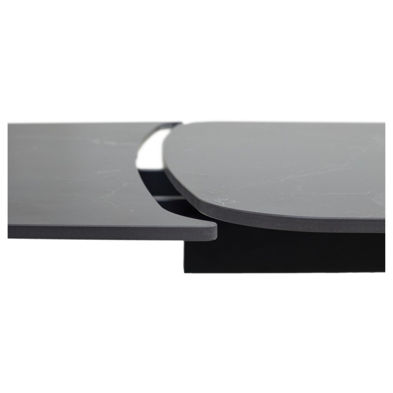 Керамический стол Blanco 160 matt black marble solid ceramic / орех