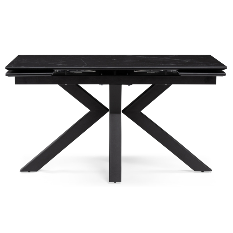 Керамический стол Бронхольм 140(200)х80х77 черный мрамор / черный