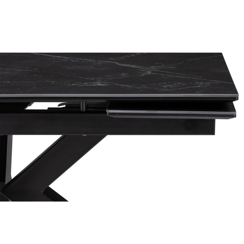Керамический стол Бронхольм 140(200)х80х77 черный мрамор / черный