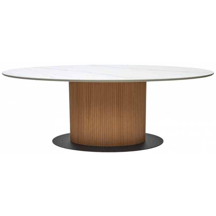 Керамический стол Cary 220 белый мрамор M326 / oak