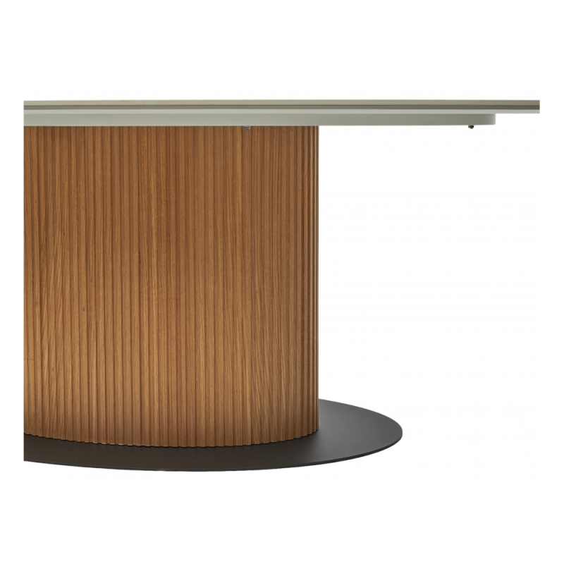 Керамический стол Cary 220 белый мрамор M326 / oak