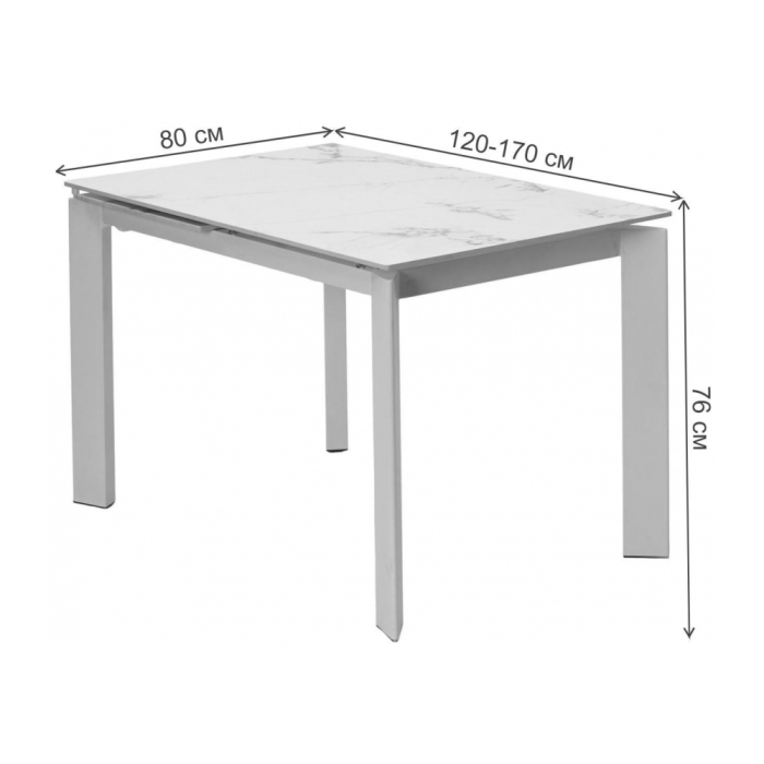 Керамический стол Corner 120 gloss amber jade solid ceramic / black