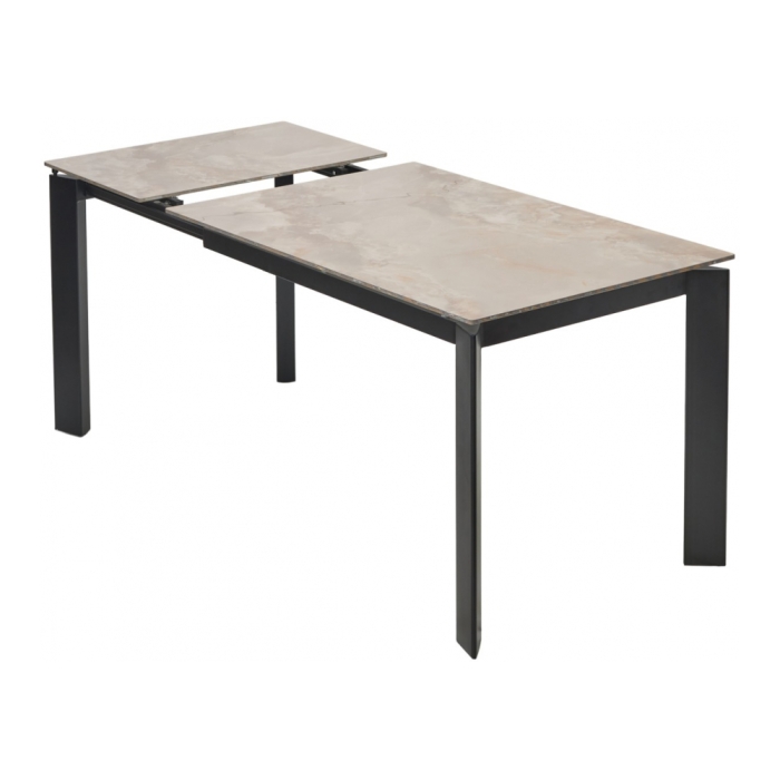 Керамический стол Corner 120 gloss amber jade solid ceramic / black