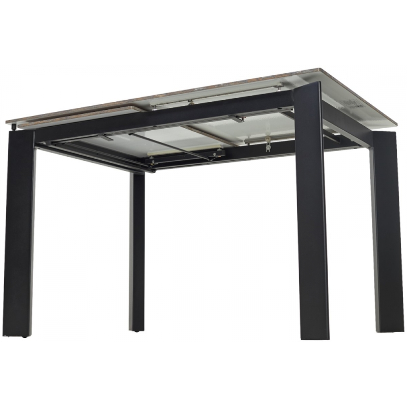 Керамический стол Corner 120 gloss amber jade solid ceramic / black