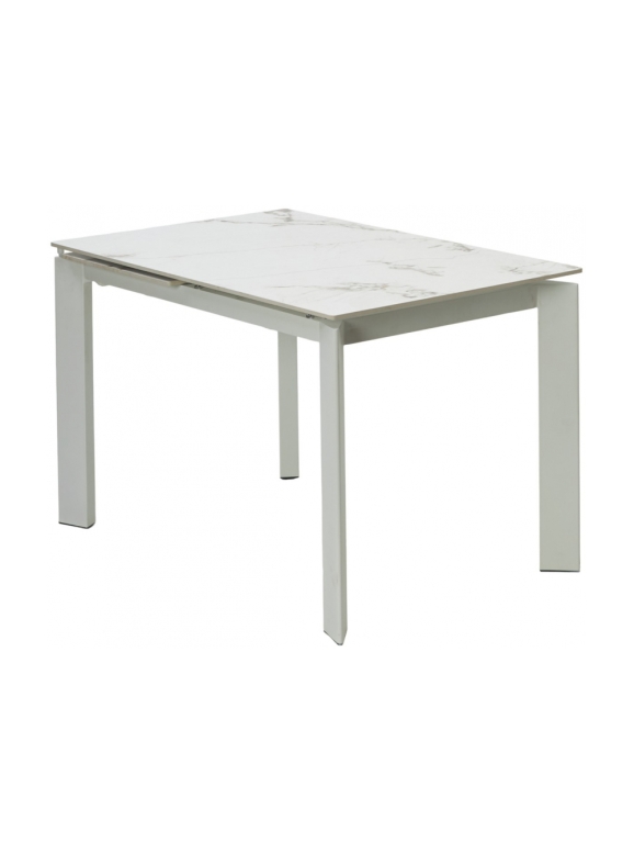 Керамический стол Corner 120 gloss golden jade solid ceramic / white