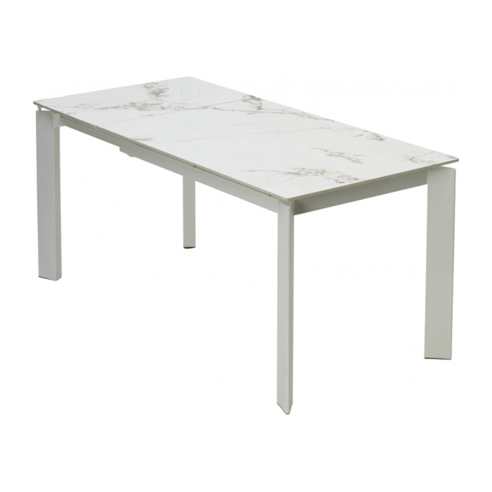 Керамический стол Corner 120 gloss golden jade solid ceramic / white