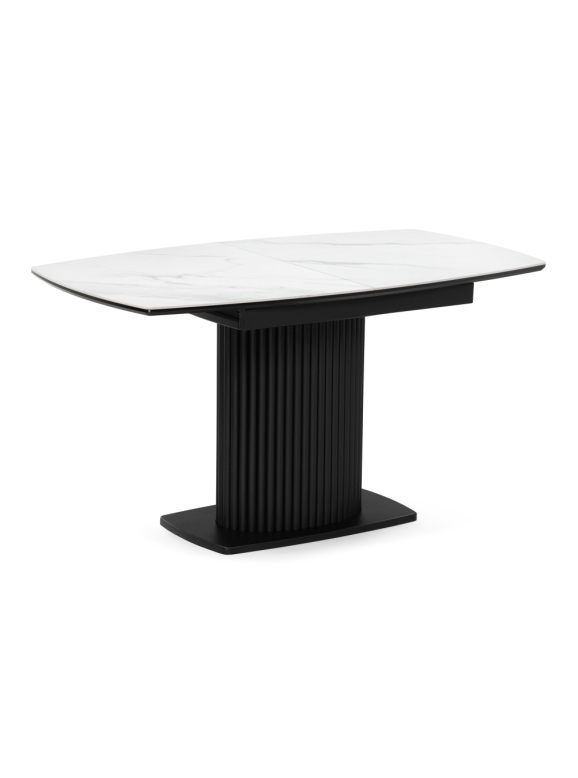 Керамический стол Фестер 140(180)х80х76 белый мрамор / черный