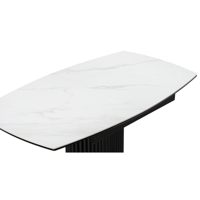 Керамический стол Фестер 140(180)х80х76 белый мрамор / черный