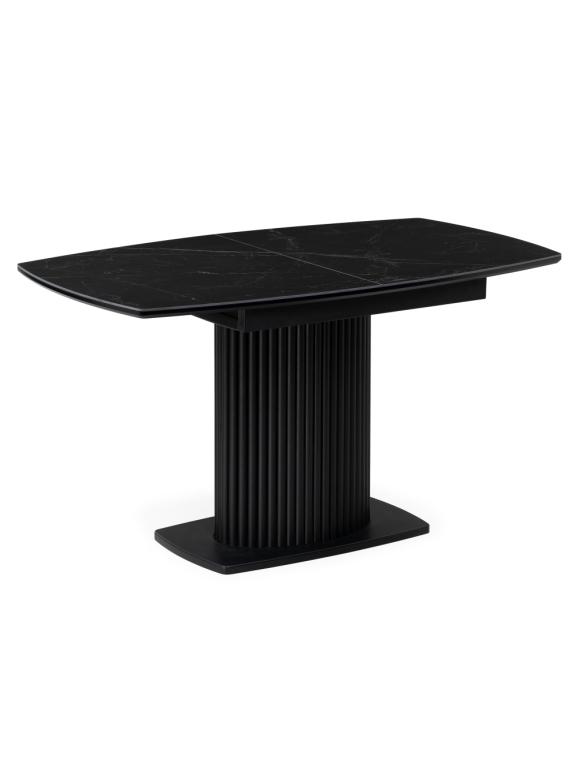 Керамический стол Фестер 160(205)х90х76 черный мрамор / черный