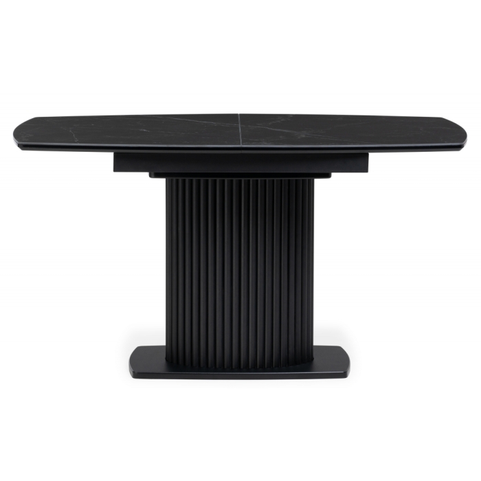Керамический стол Фестер 160(205)х90х76 черный мрамор / черный
