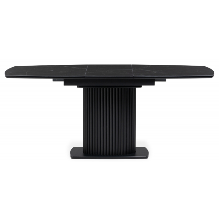 Керамический стол Фестер 160(205)х90х76 черный мрамор / черный