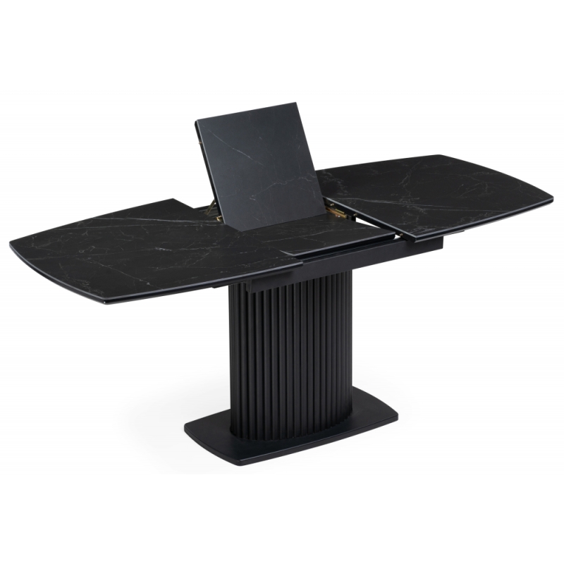 Керамический стол Фестер 160(205)х90х76 черный мрамор / черный