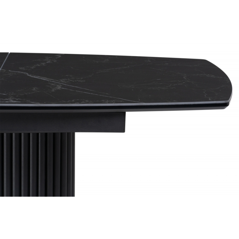 Керамический стол Фестер 160(205)х90х76 черный мрамор / черный