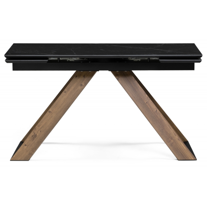 Керамический стол Гарднер 140(200)х80х76 черный мрамор / орех кантри
