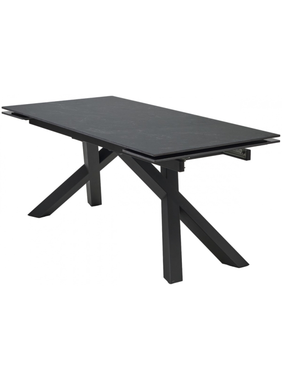 Керамический стол Хэнк 180 риальто темно-серый лаппатированный керамика / черный