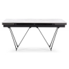 Керамический стол Марвин 160(220)х90х76 белый мрамор / черный