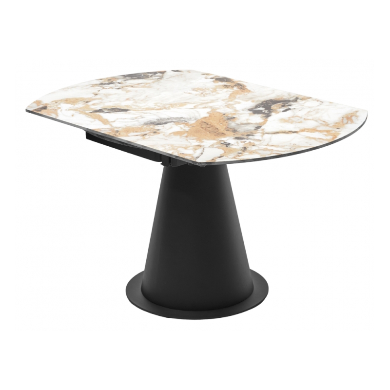 Керамический стол поворотный Teramo 135 gloss grand jade solid ceramic / бронзовый