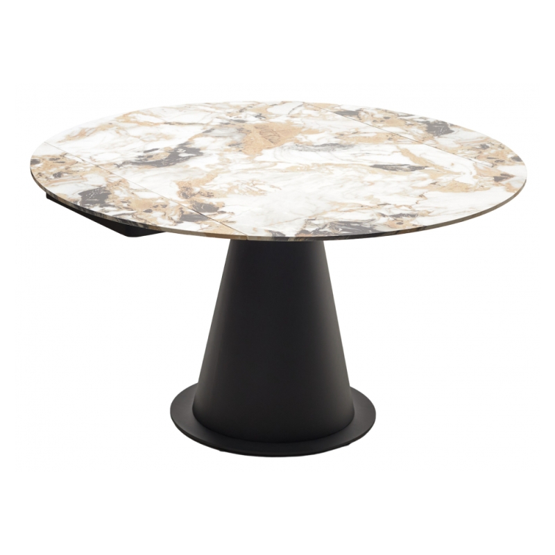 Керамический стол поворотный Teramo 135 gloss grand jade solid ceramic / бронзовый