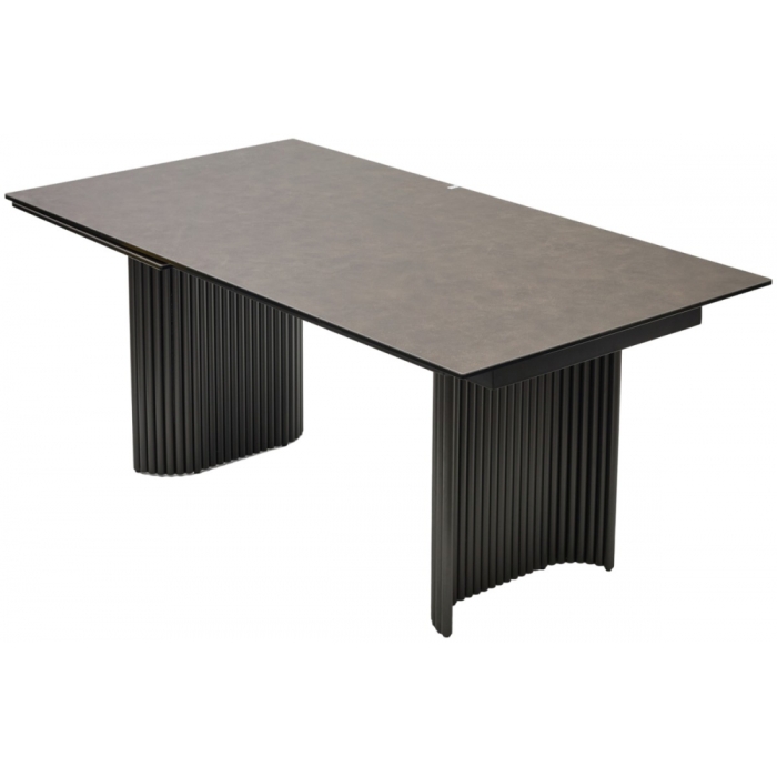 Керамический стол Ragnar 180 керамика 1697 коричневая кожа / темно-серый